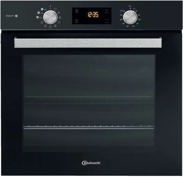 Bauknecht BAK5S KP8V2 BLG Einbaubackofen mit Dampffunktionen Gentle Steam: Farbe Schwarz, Pyrolyse